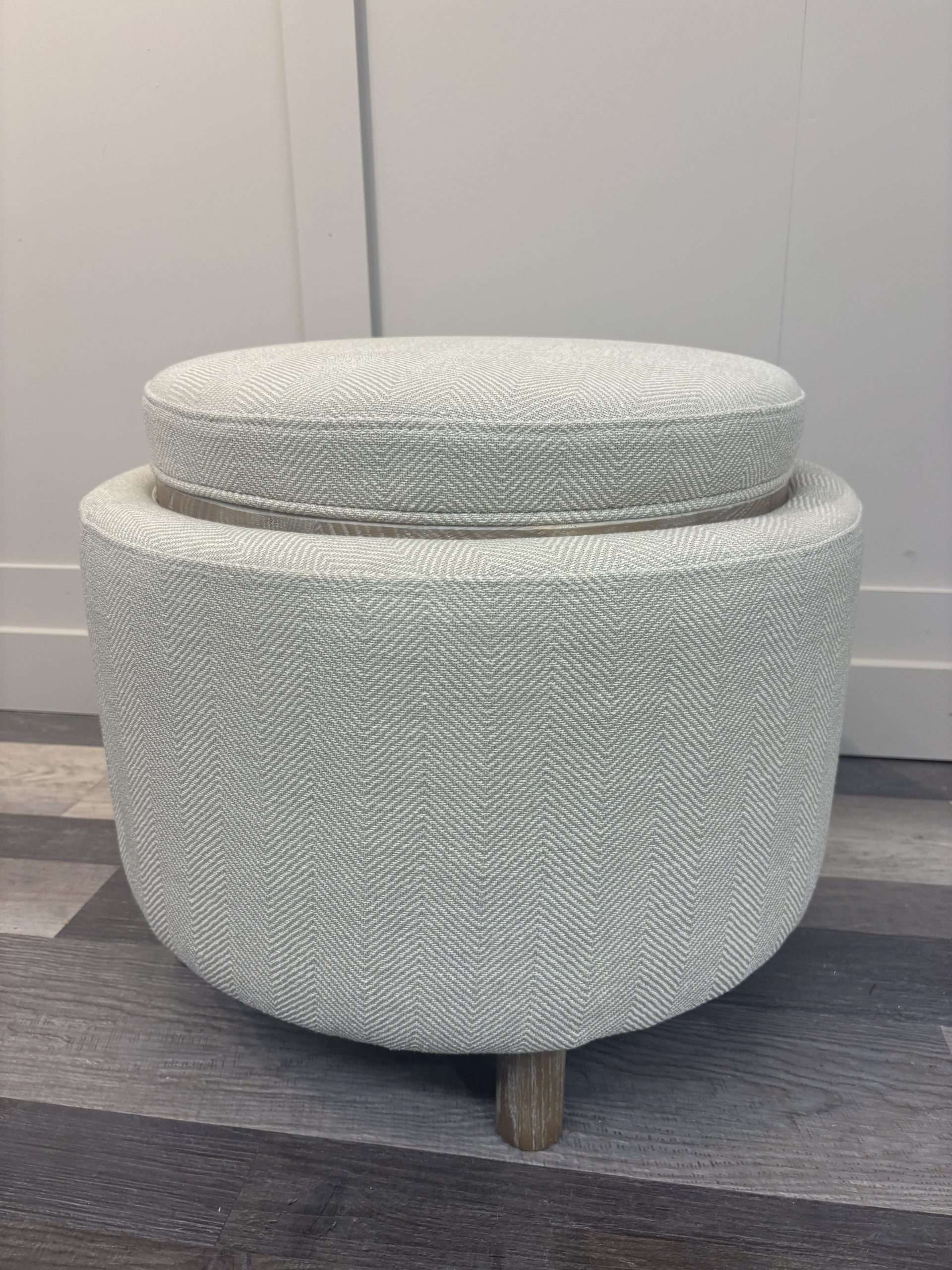 Round Storage Stool Herringbone