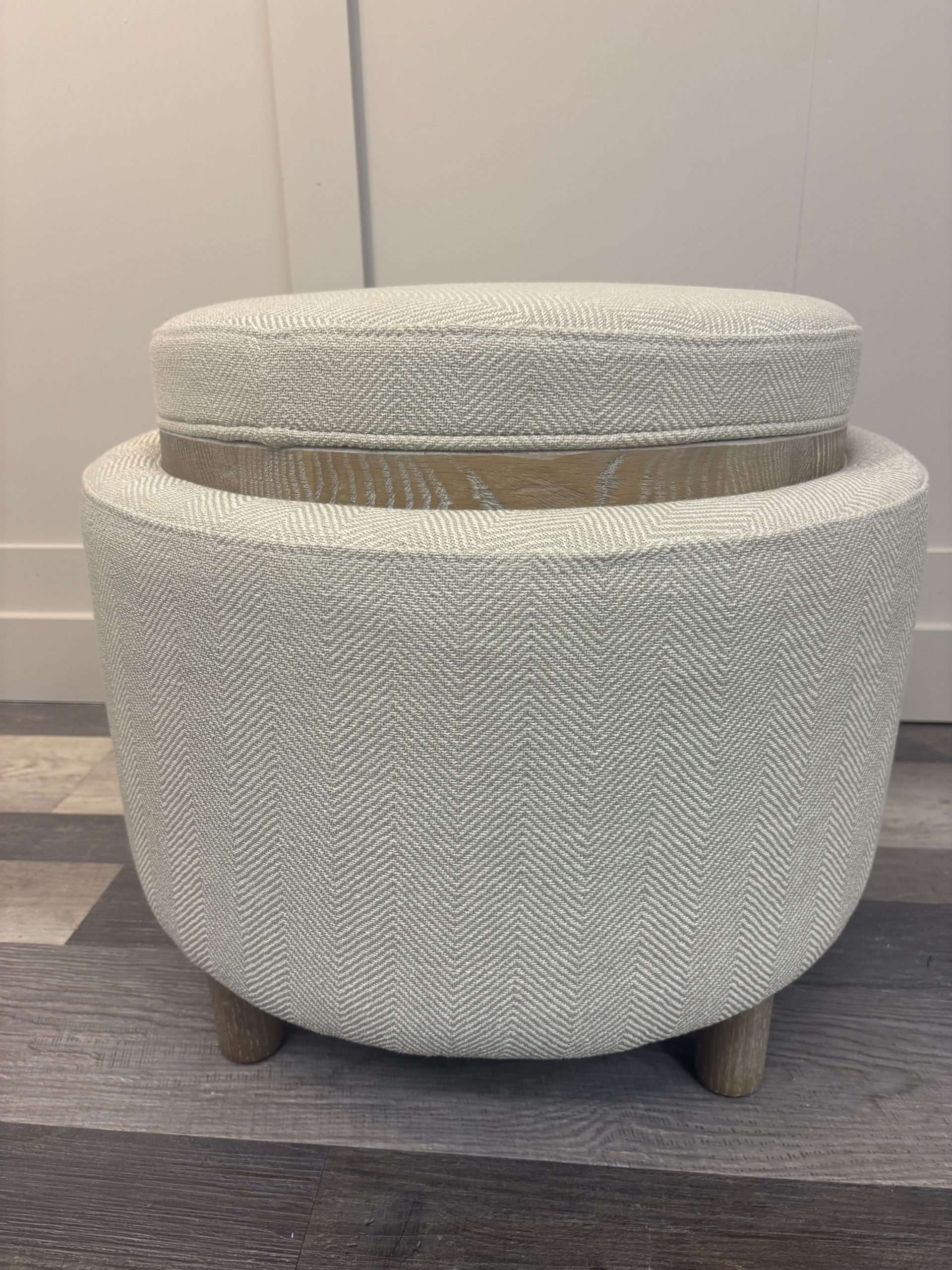Round Storage Stool Herringbone