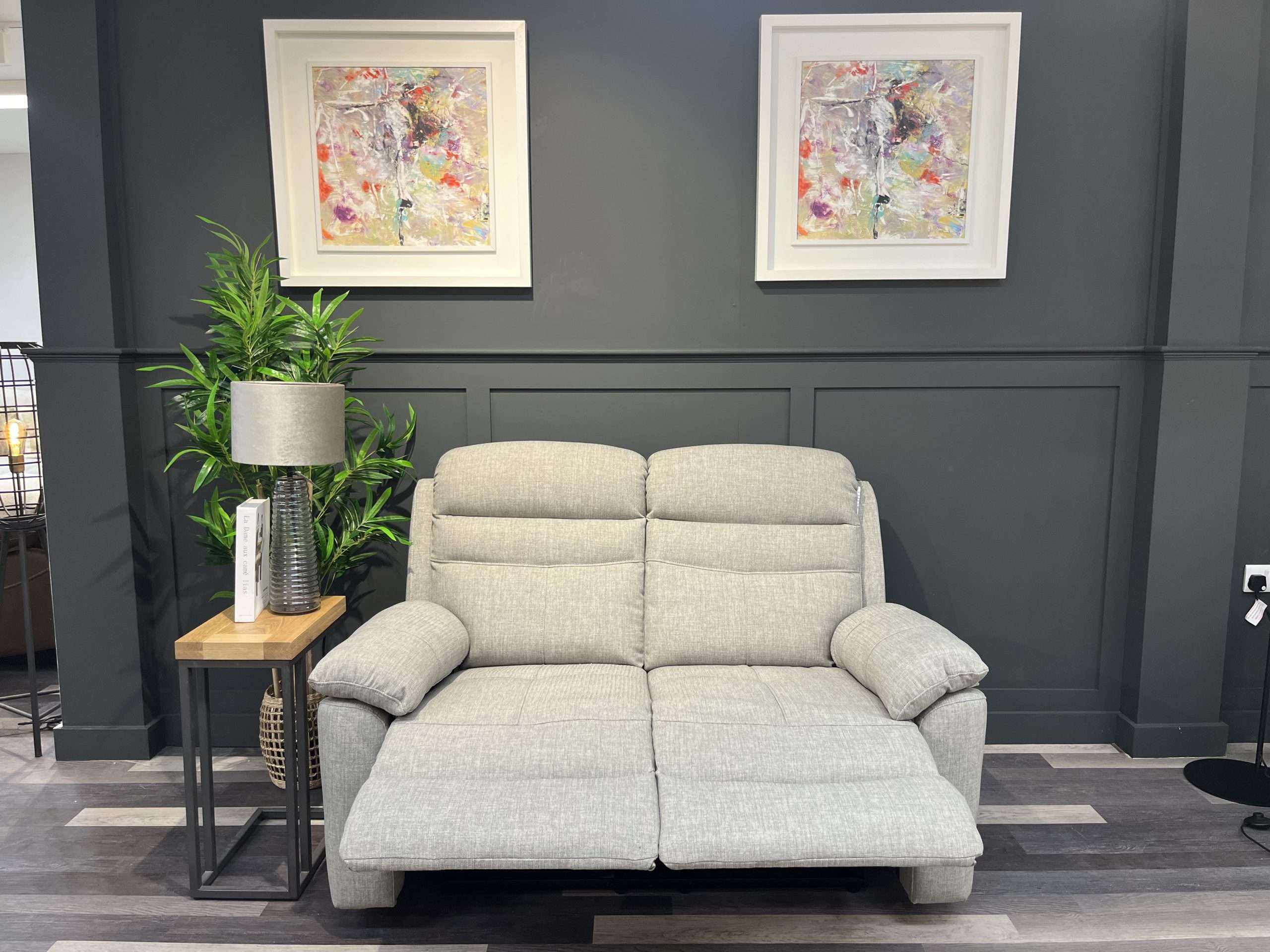 Gowan 2 Seater Grey Recliner Sofa