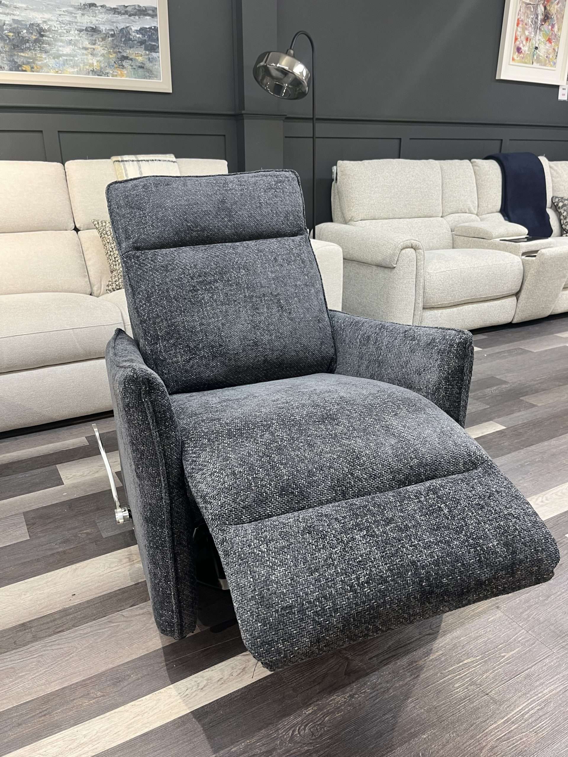 Lyco Swivel Rocker Recliner Chair Navy