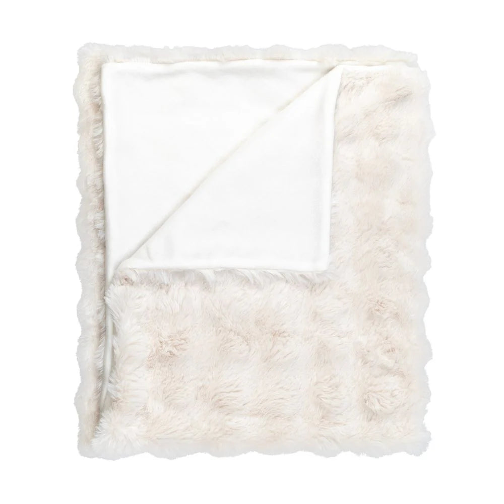 Scatter Box Flynn Fur 130x180cm Throw, Cream
