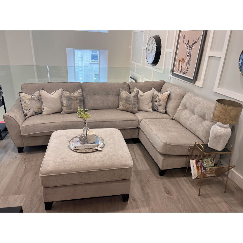 James Right Hand Facing Corner Sofa with Footstool