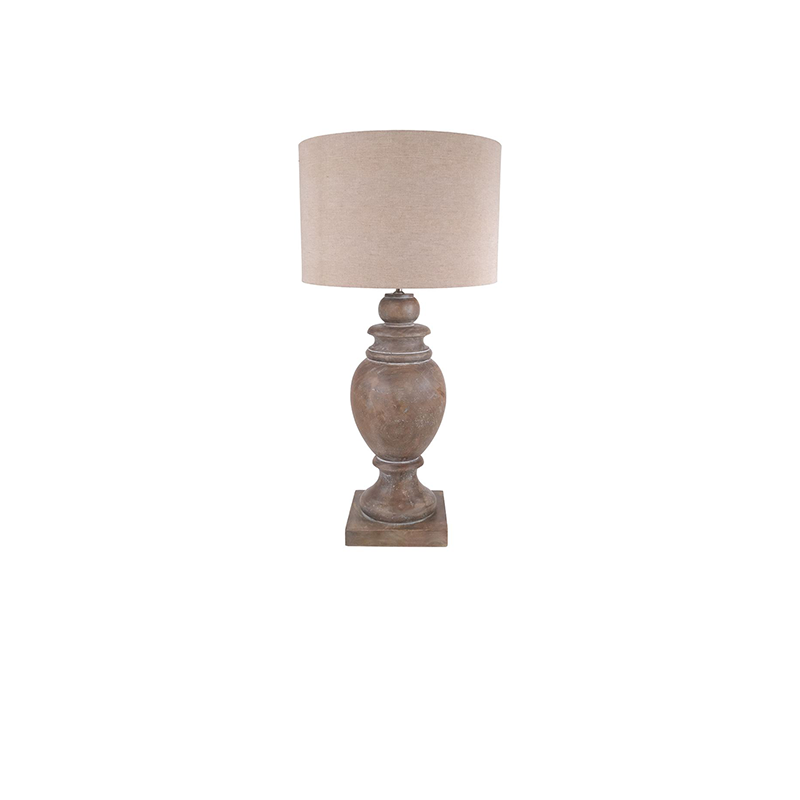 Large Rustic Wooden Table Lamp