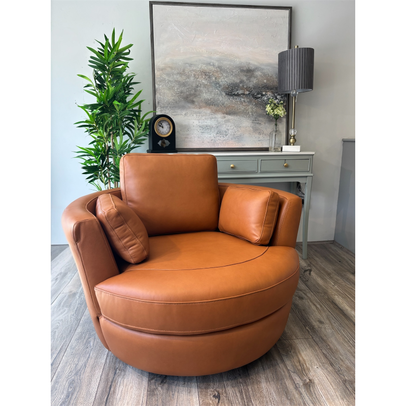 Alice Leather Swivel Chair by Ger Gavin Interiors