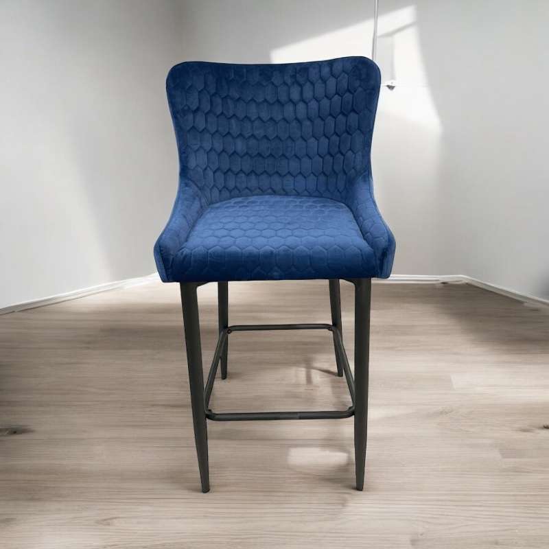 Ottawa Bar Stool Navy Velvet