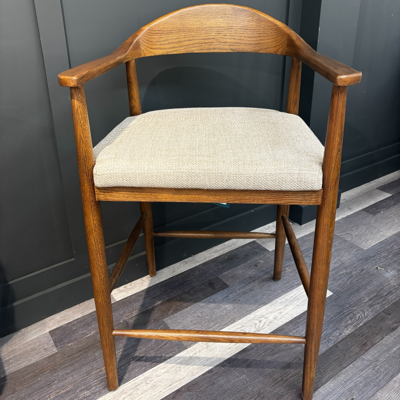 Smoked Counter Stool Fabric Seat