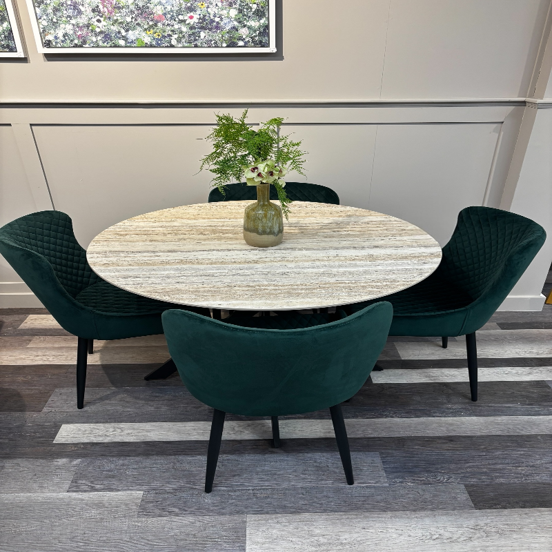 Galen Round Dining Table & 4 Ottawa Chairs