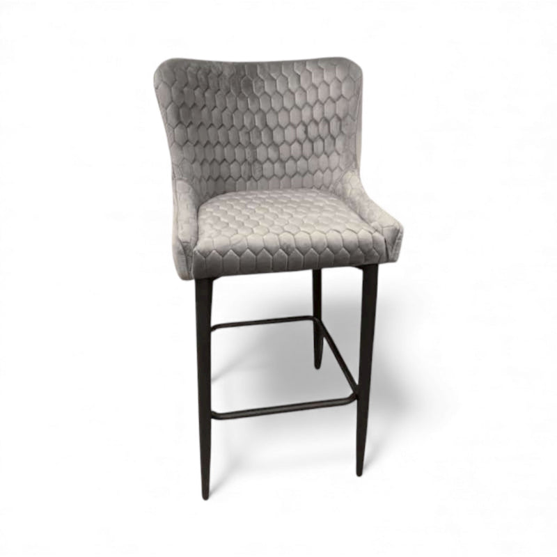 Ottawa Bar Stool Grey Velvet
