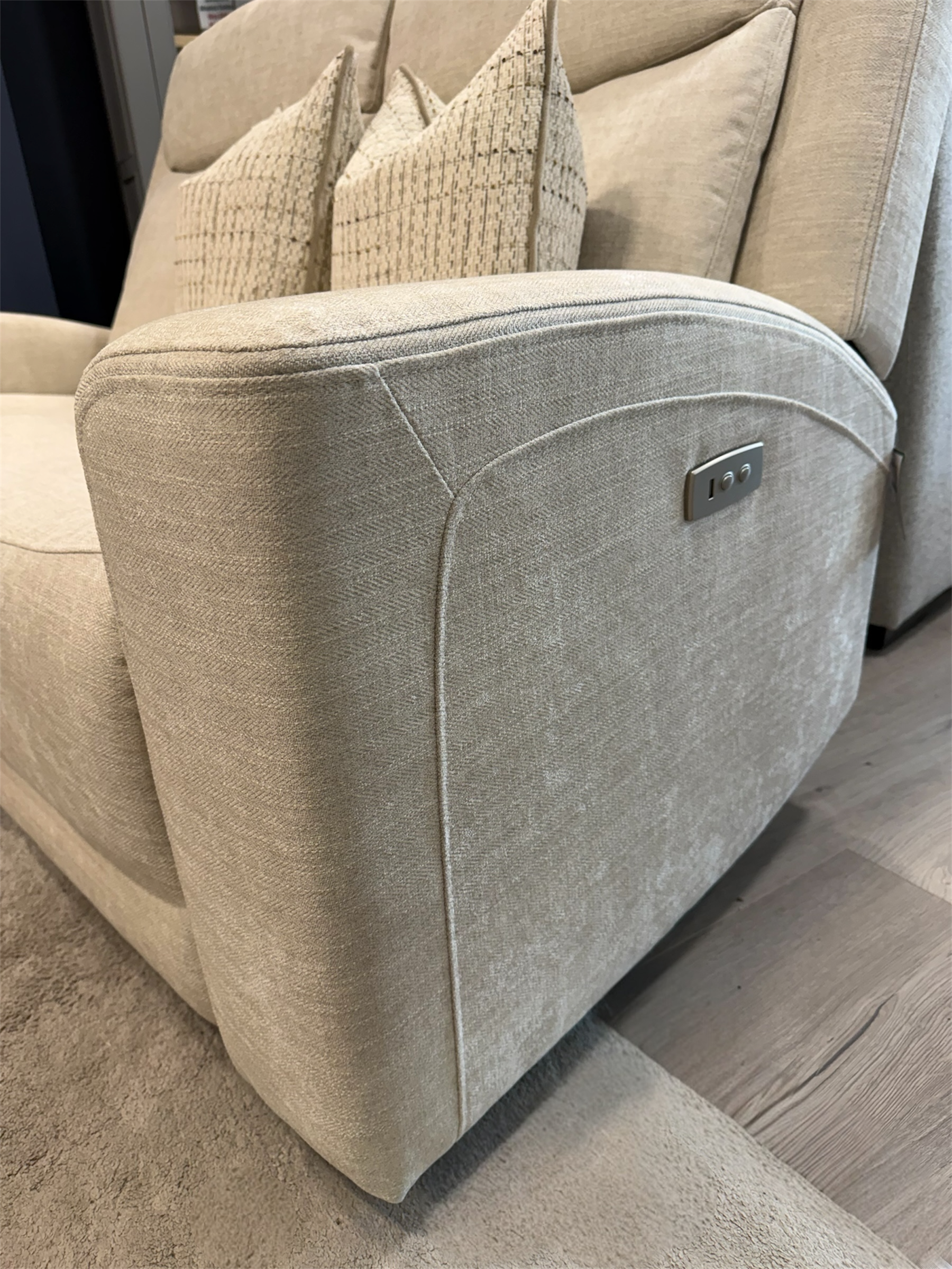 Cousins Electric Recliner 3 Seater Sofa Beige