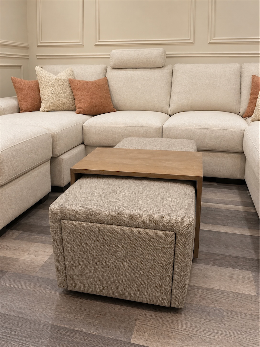 Pioneer Footstool with Drawers & Moveable Tray