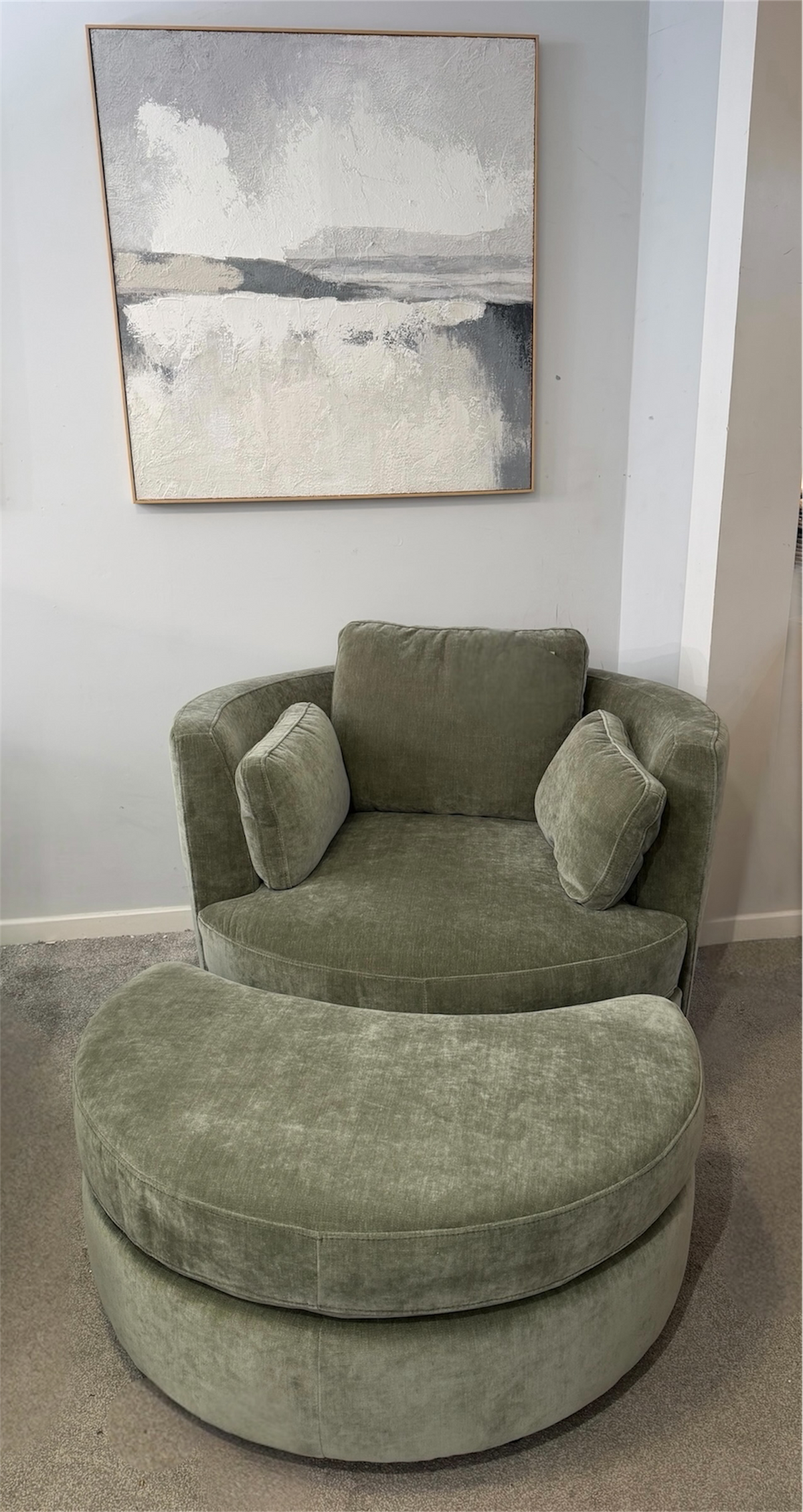 Large Swivel Chair & Footstool