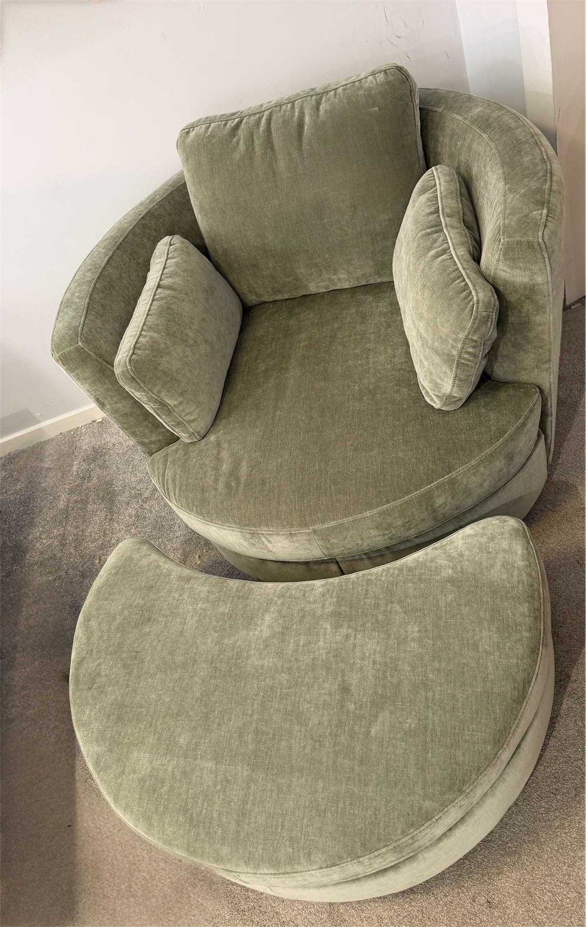 Large Swivel Chair & Footstool