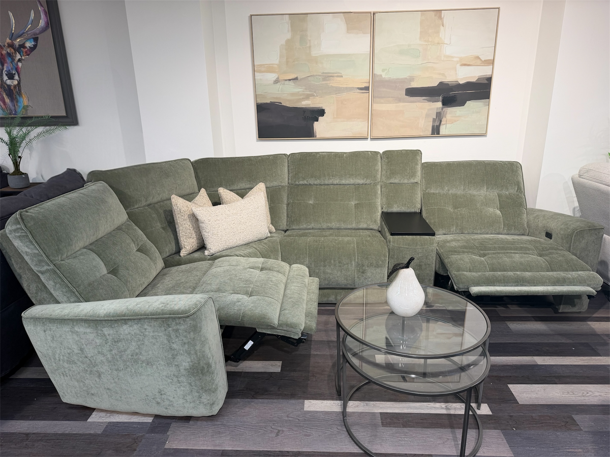 Ashbrook 5 Piece Corner Electric Sofa Sage