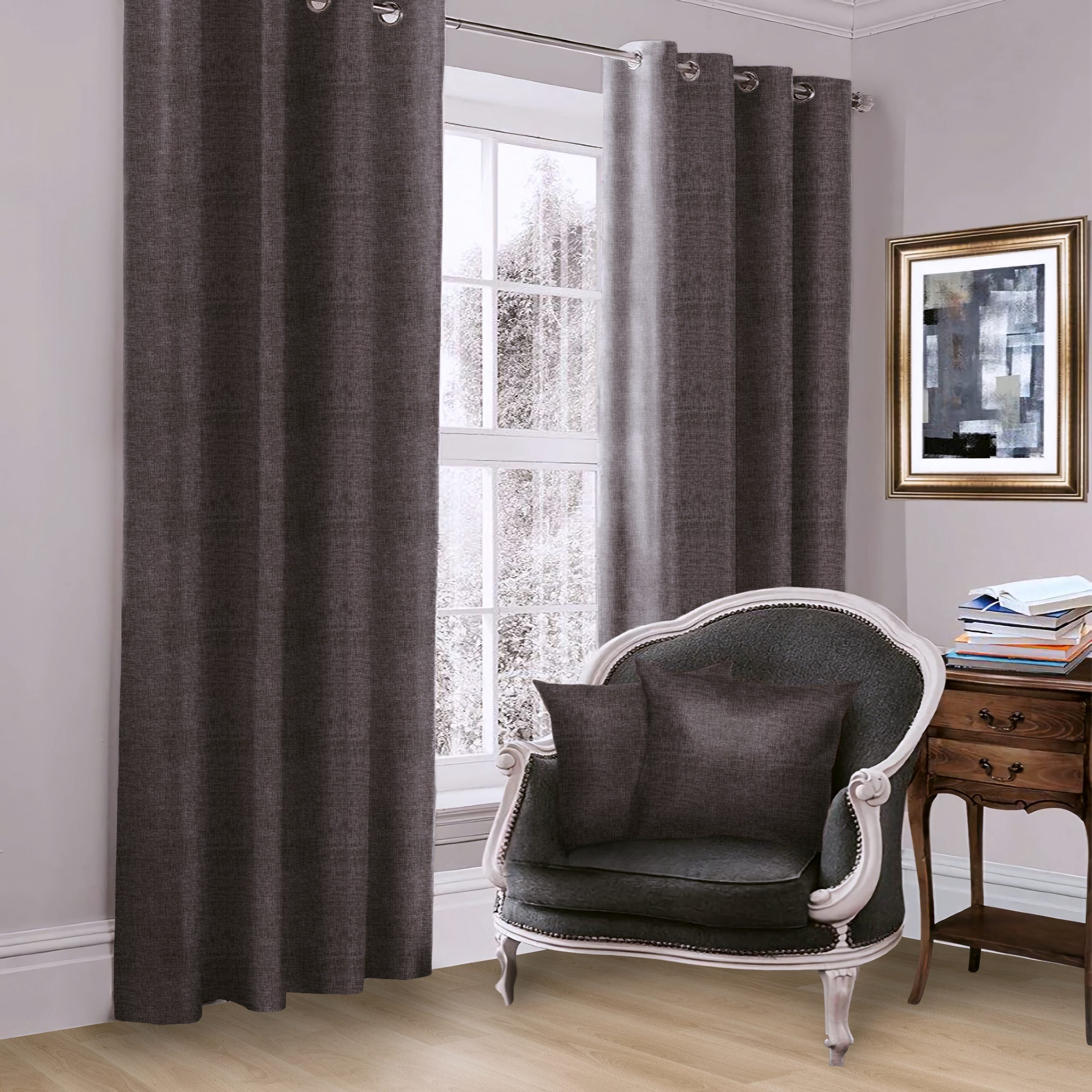 Pure Chenille Blackout Eyelet-Charcoal