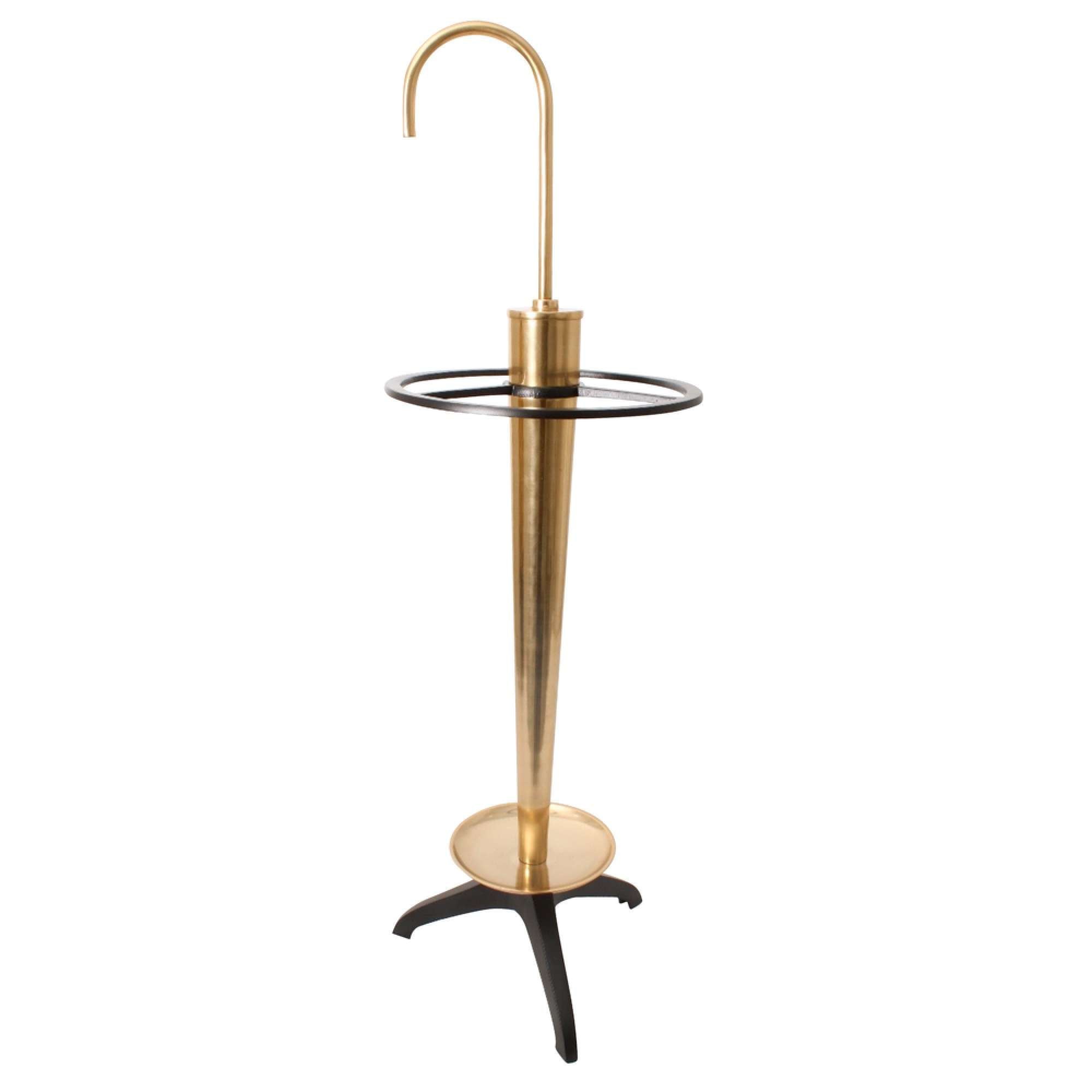 Anya Umbrella Stand 93cm Antique Brass/Black