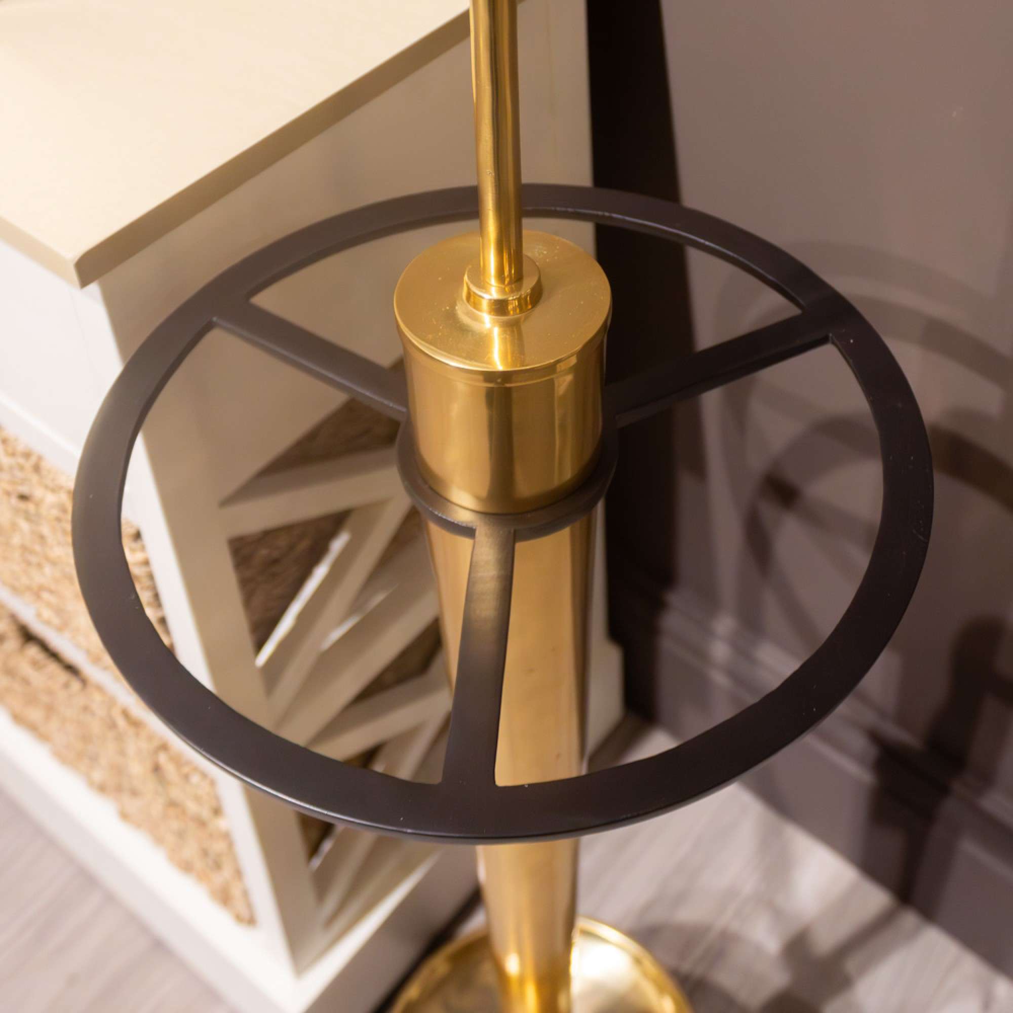 Anya Umbrella Stand 93cm Antique Brass/Black