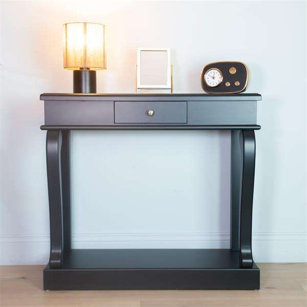 Scroll Black Console Table
