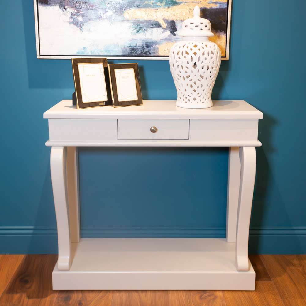 Scroll Light Grey Console Table