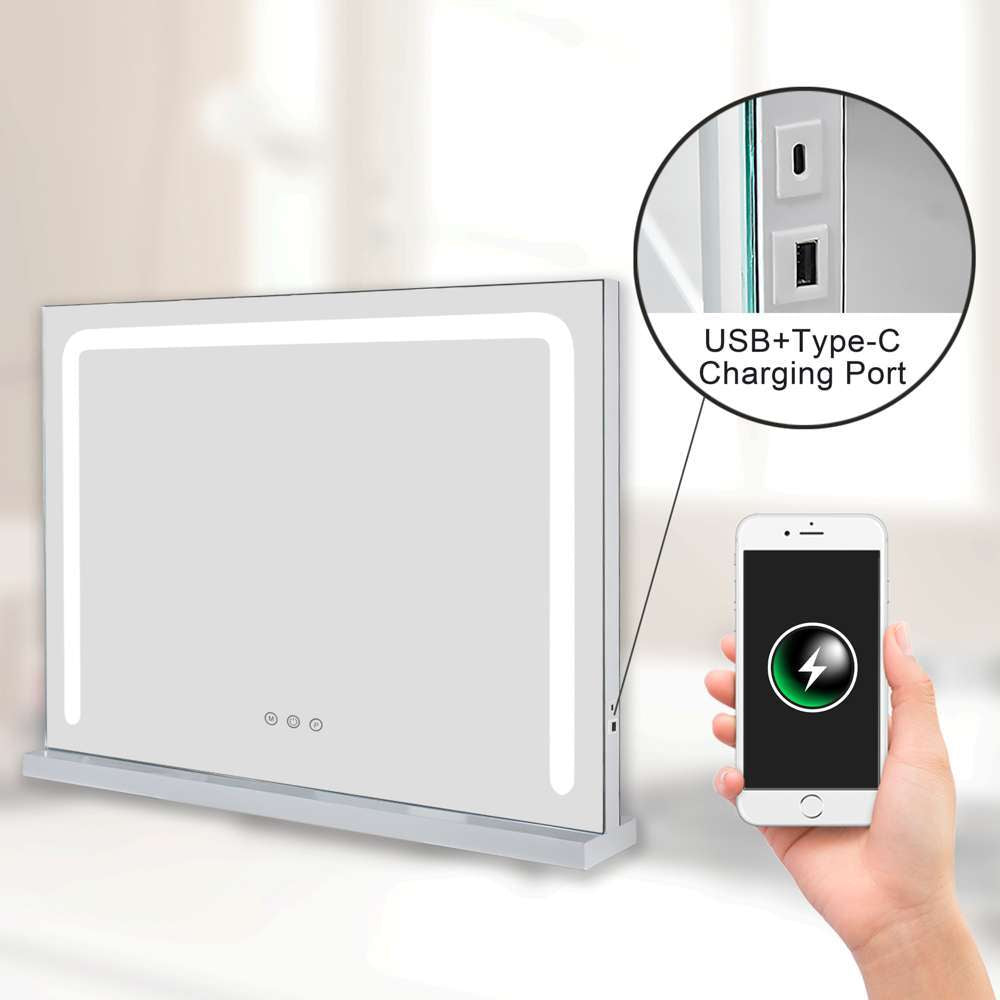 Hollywood Vanity White Mirror 48 x 56cm