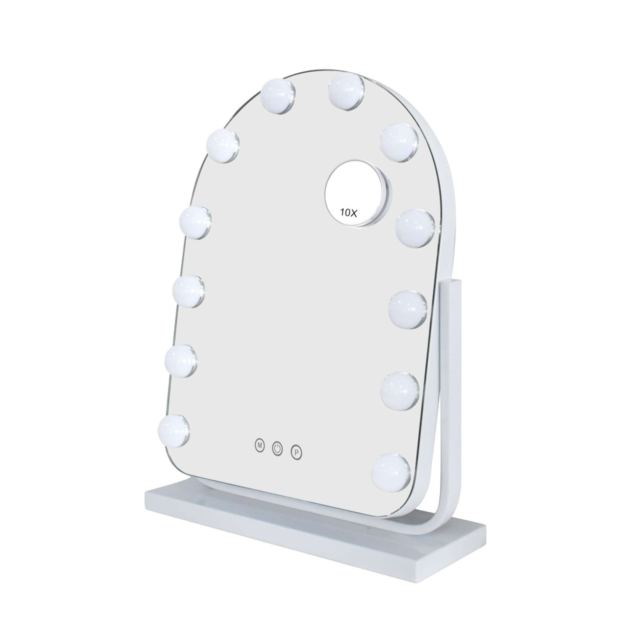 Hollywood Bulb Arch Vanity Mirror White 40 x 30cm