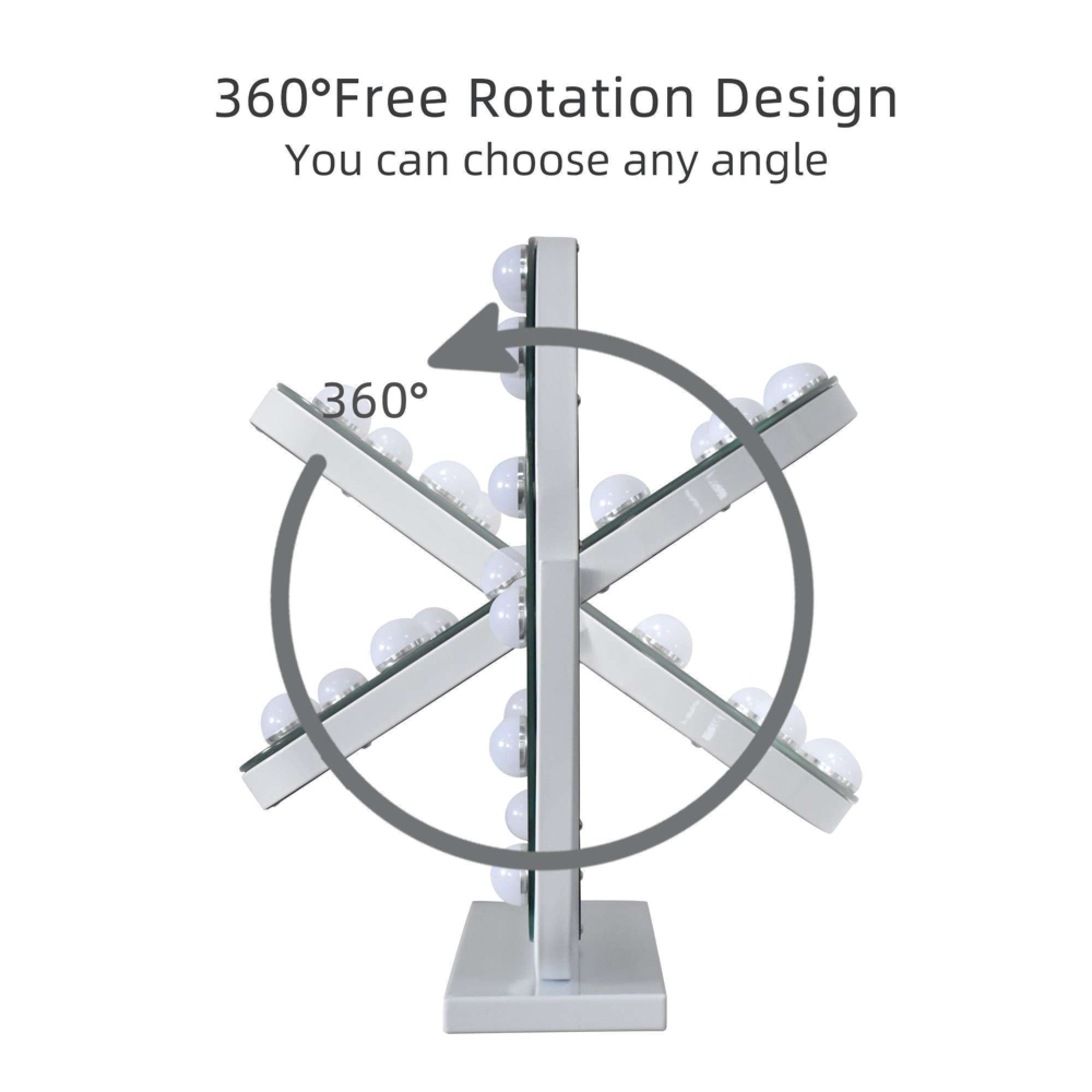 Hollywood Bulb Arch Vanity Mirror White 40 x 30cm