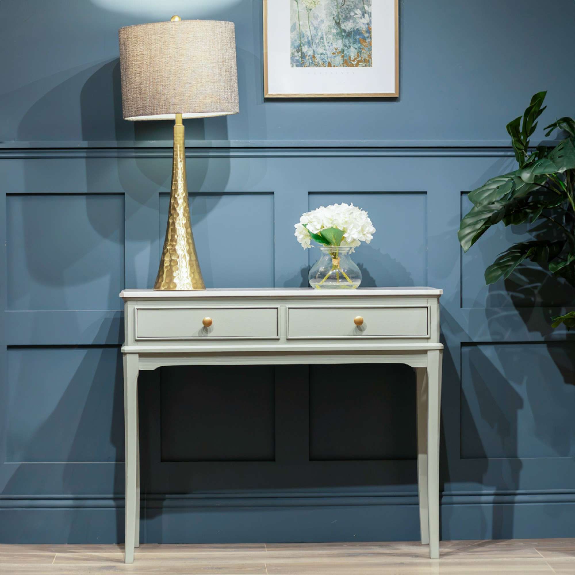 Monroe 2 Drawer Console with Sage Marble