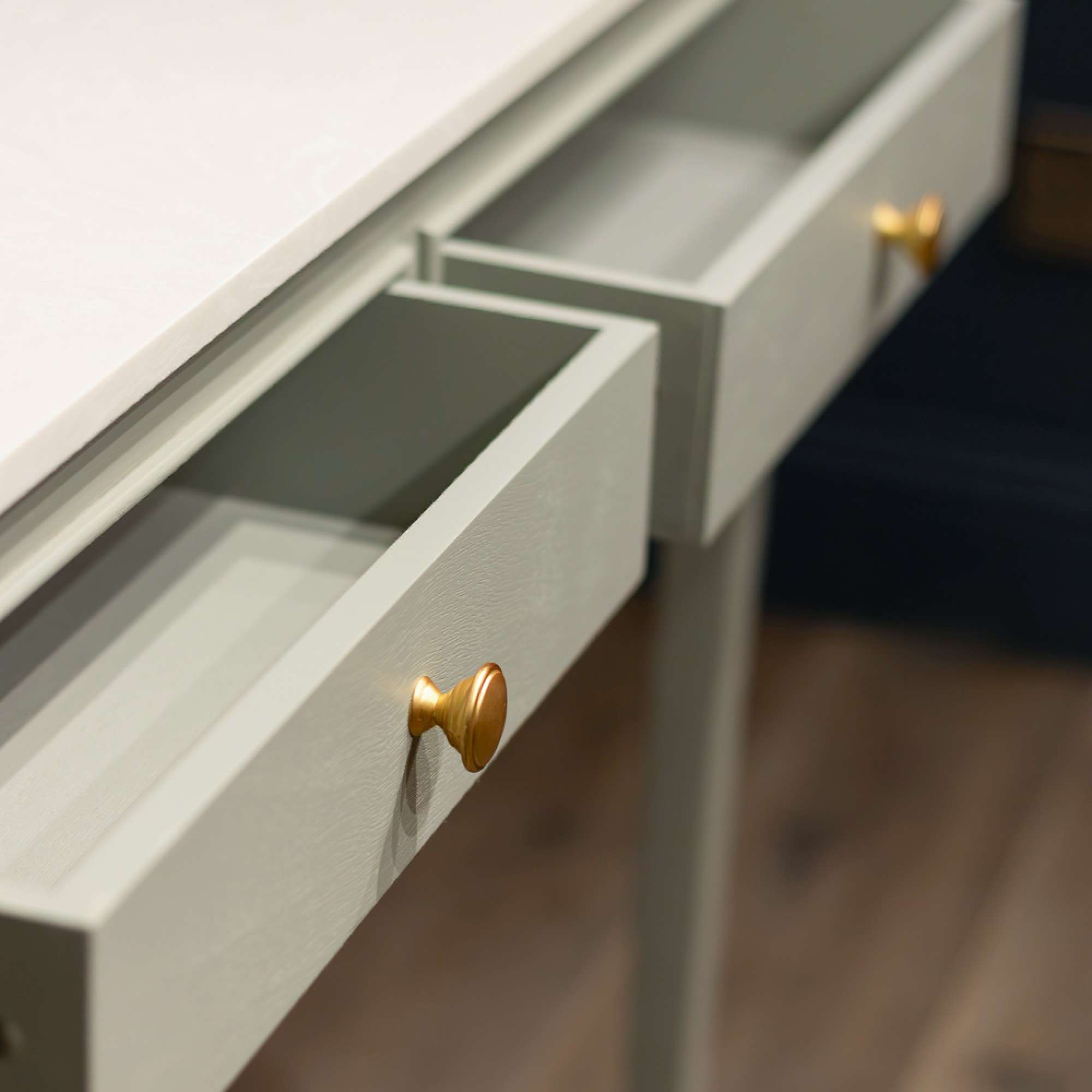 Monroe 2 Drawer Console with Sage Marble