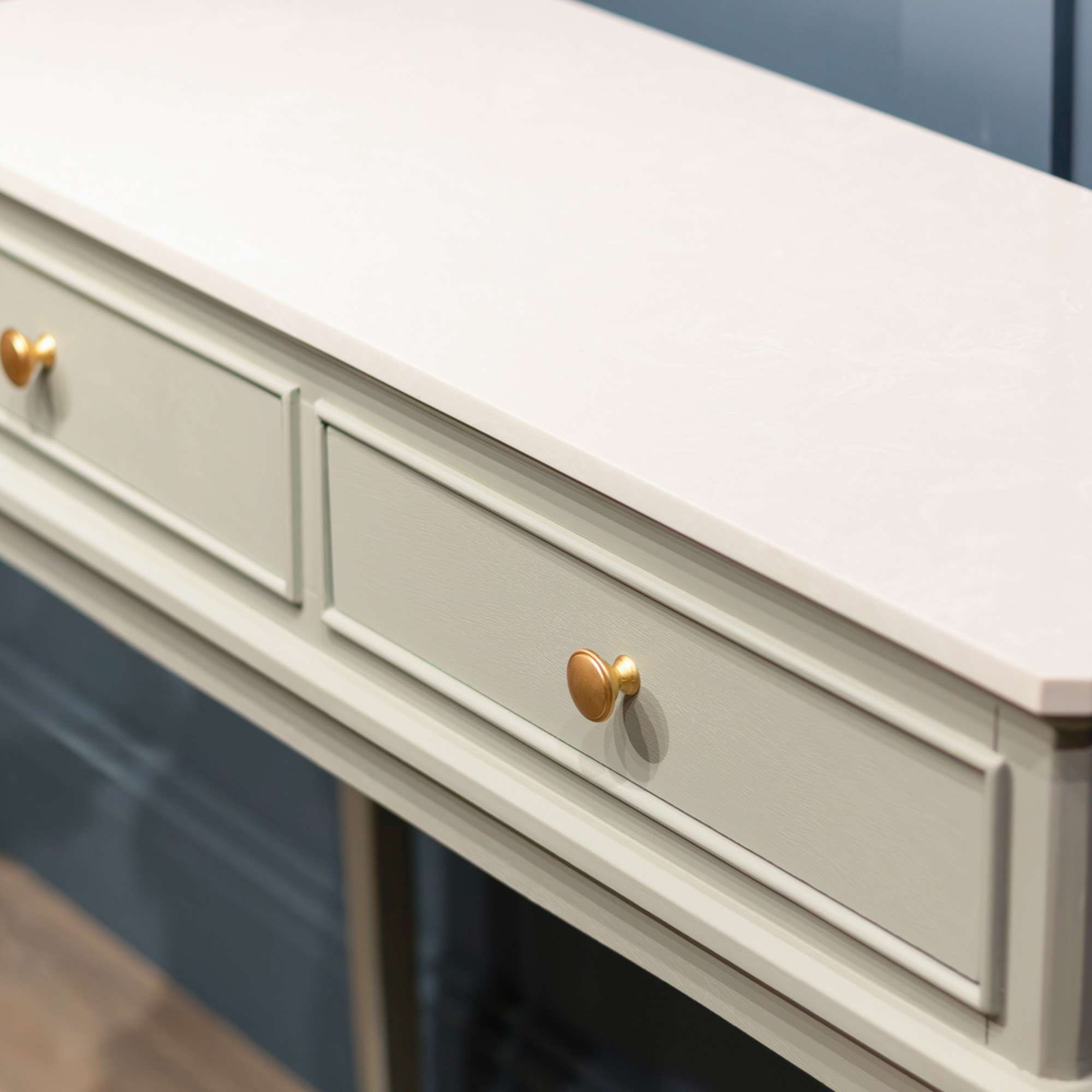 Monroe 2 Drawer Console with Sage Marble