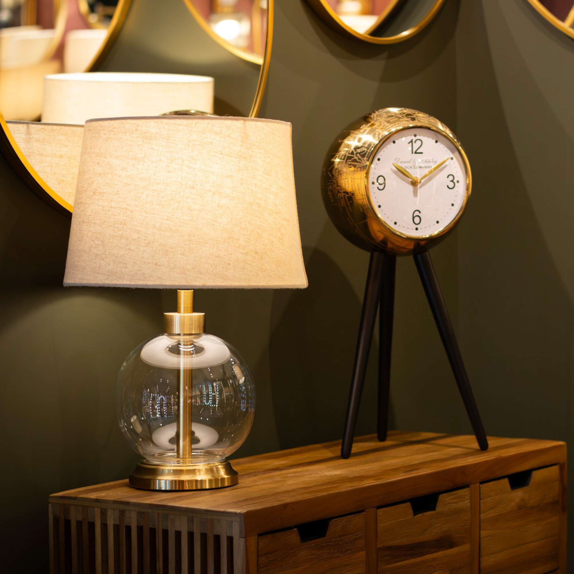 Bella Glass Lamp Gold 45cm