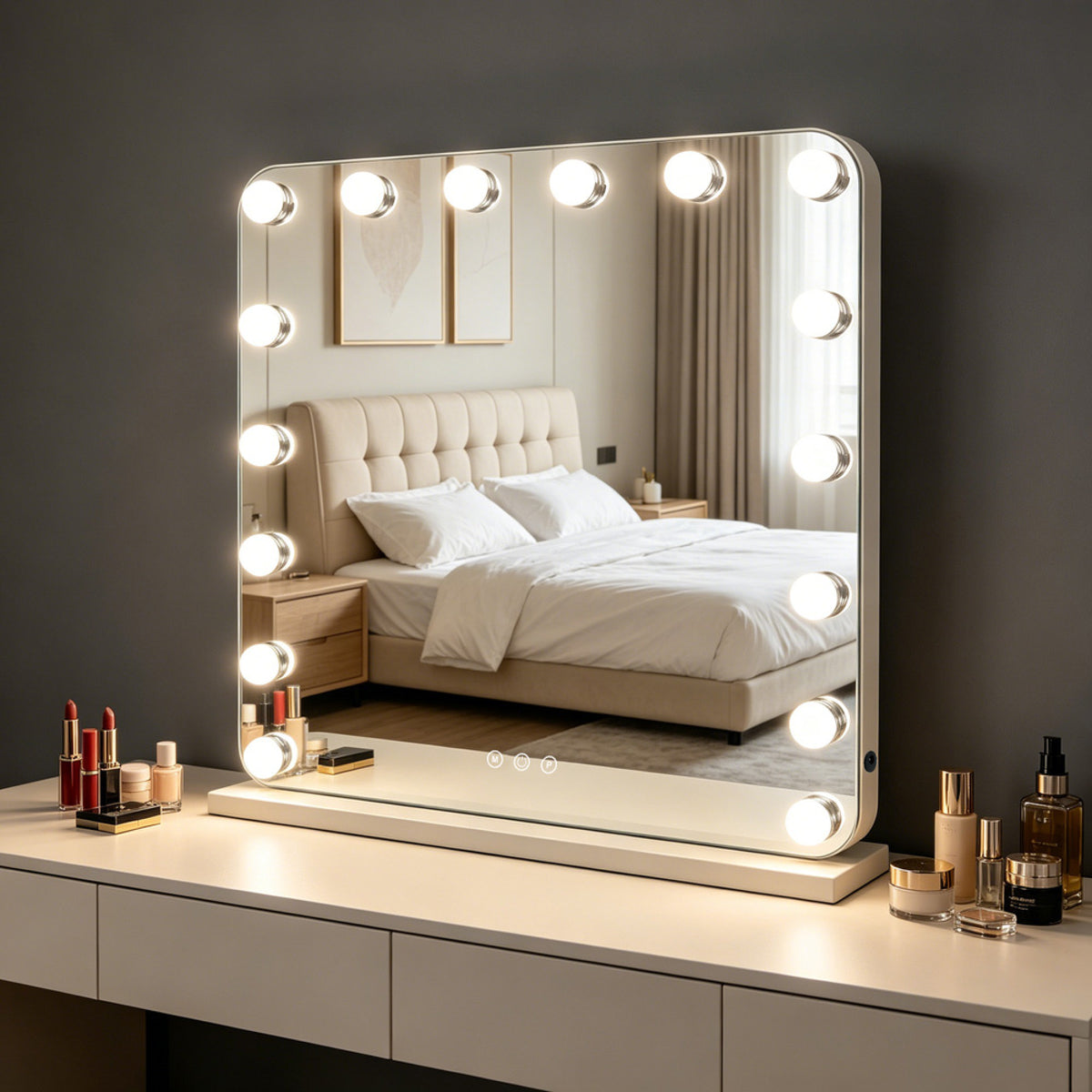 Hollywood Mirror White 58cm