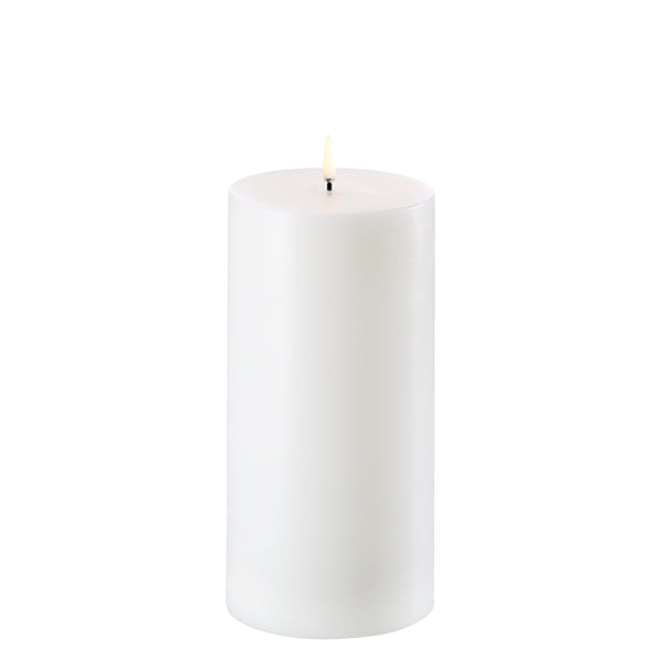 Uyuni Nordic White Pillar Candle 10 x 20cm