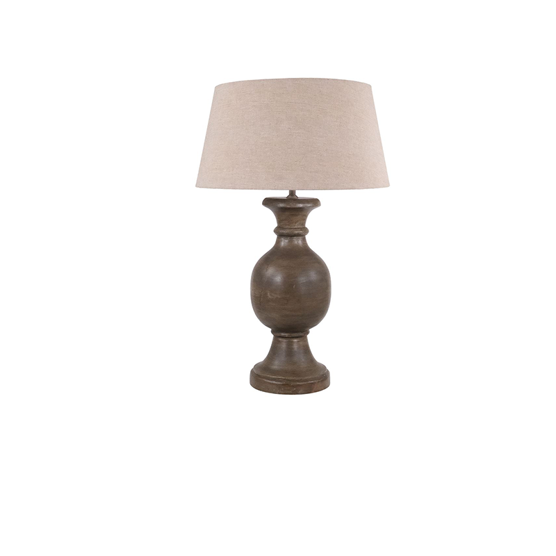 Wooden Bulbous Table Lamp 70cm