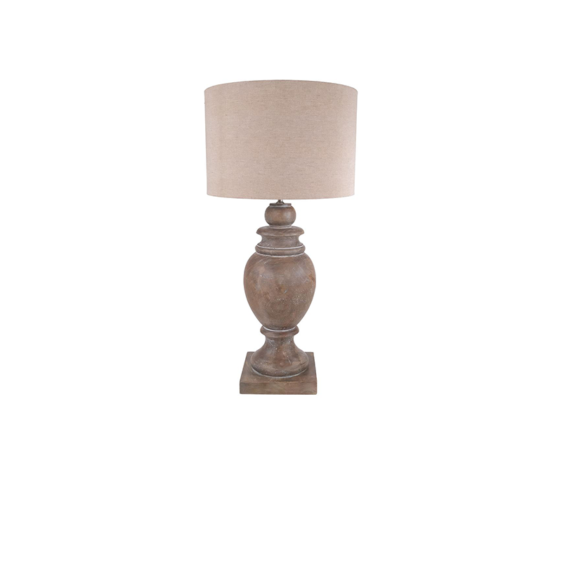 Wooden Bulbous Table Lamp 94cm