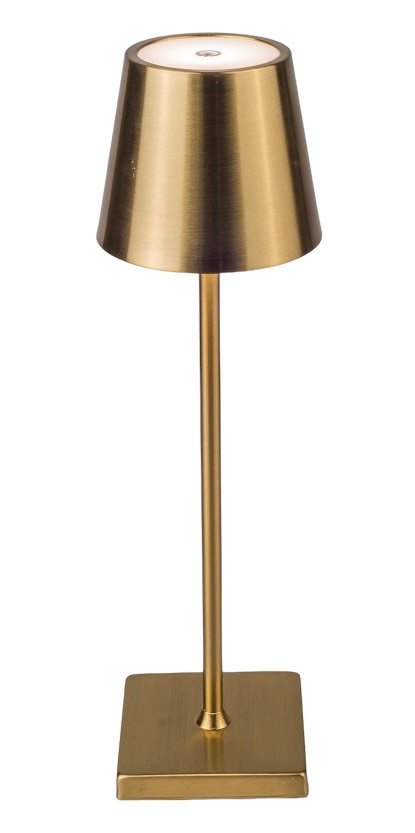 LED Rechargeable Lamp Gold 33cm