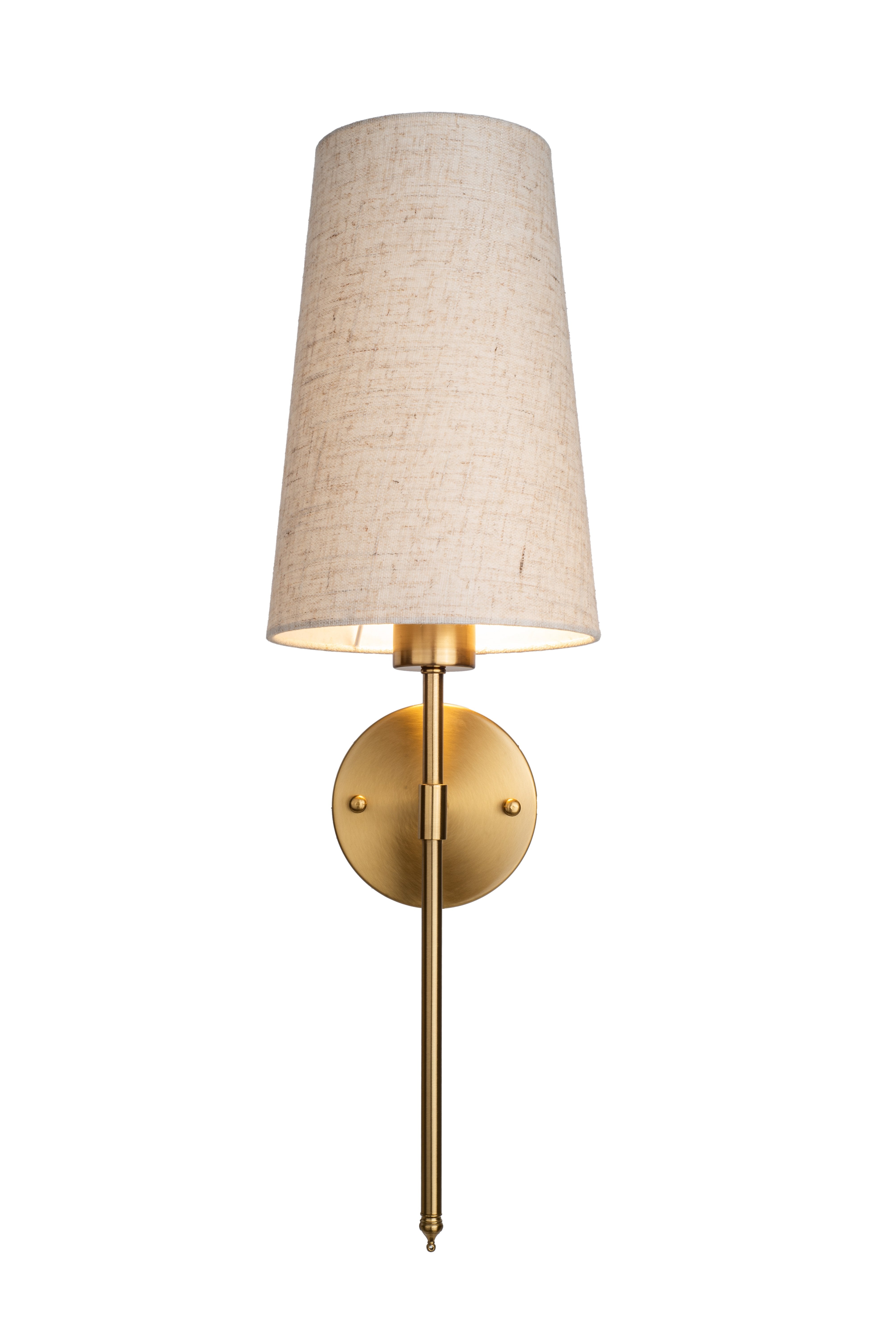 Rechargeable Wall Light Linen Shade, Antique Gold