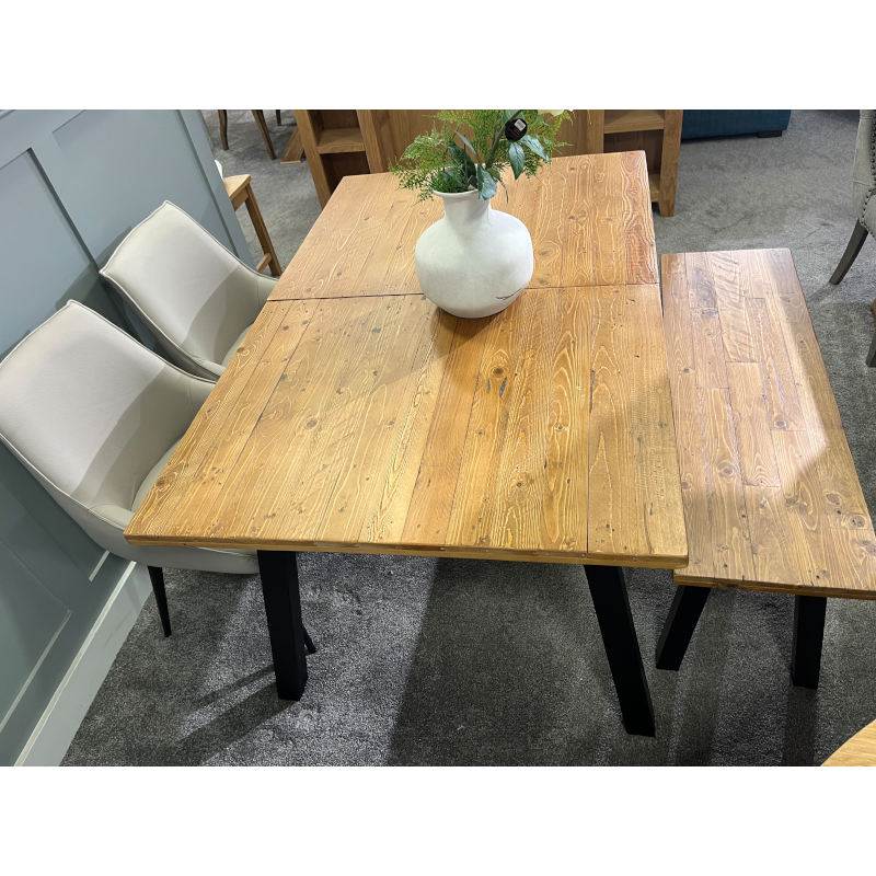 Rusticia Oak Extending Dining Table, Bench & 2 Setter Chairs