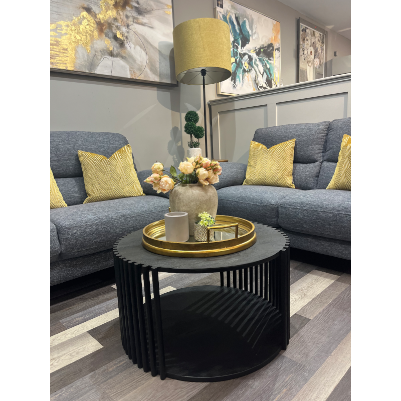 Round Slatted Coffee Table