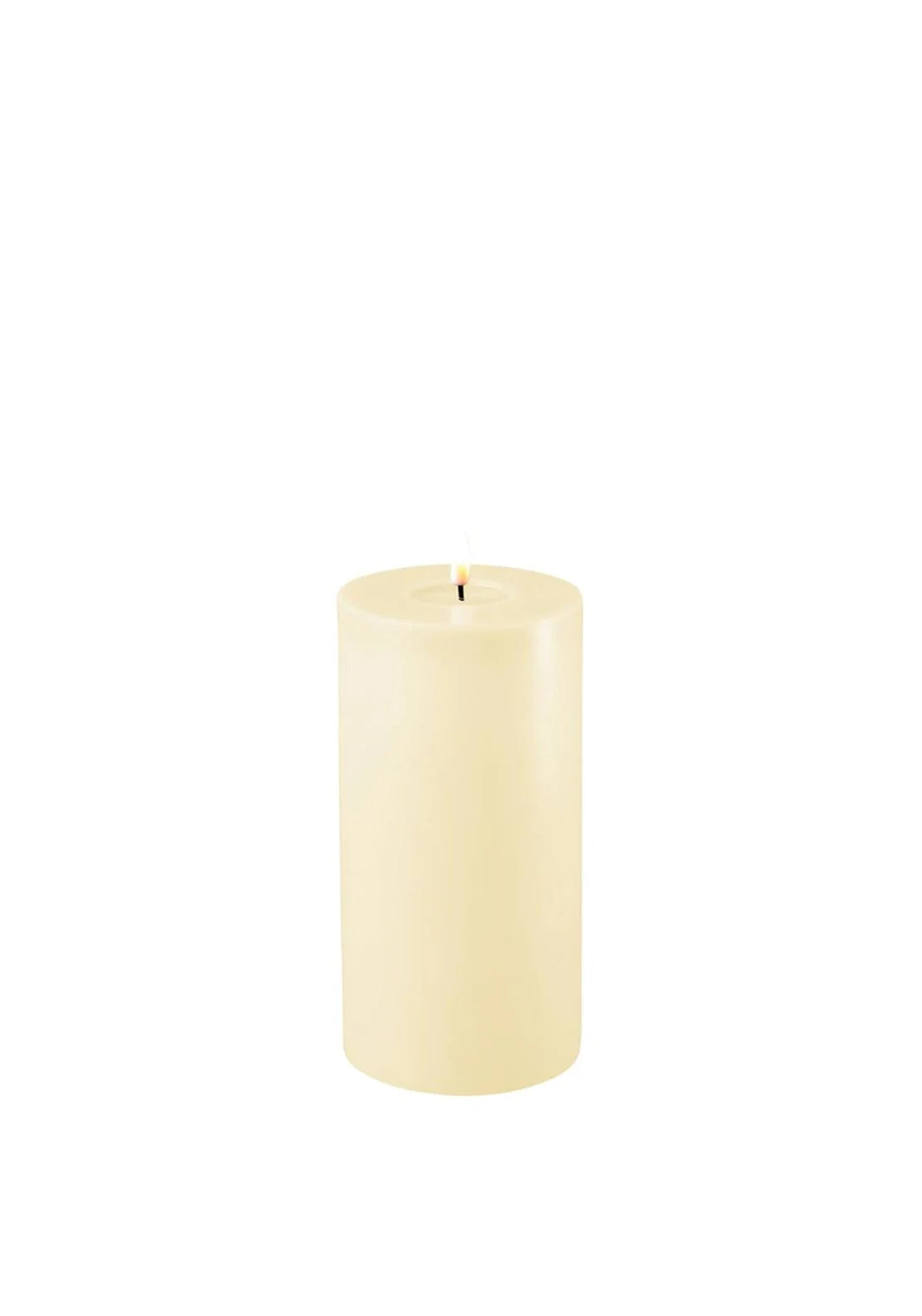 Deluxe Homeart Cream LED Candle 7.5 x 20cm