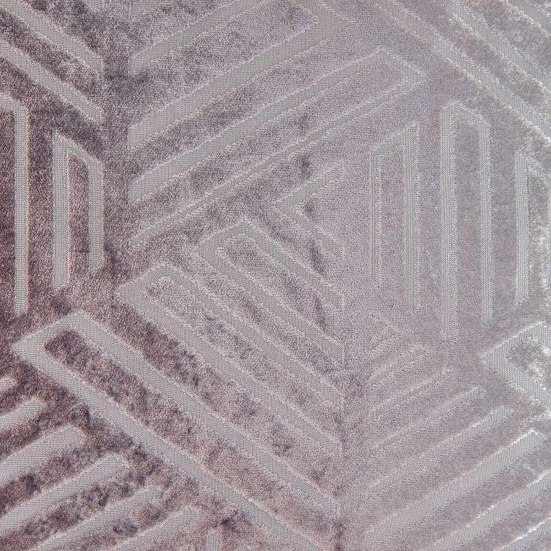 Catherine Lansfield Geo Cut Velvet Silver Eyelet Curtains