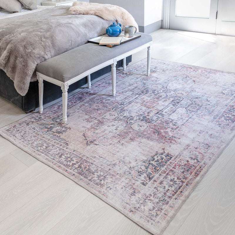 Kaya Lila Vintage Style Flatweave Rug KY12 by Asiatic